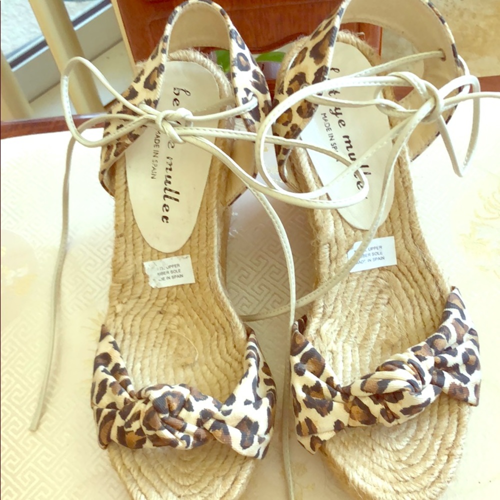 Bettye Mueller Wedge Animal Print Sandals